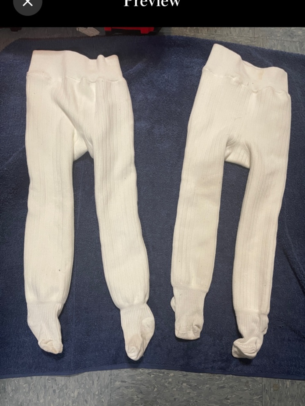 White Ribbed Toddler Footed Tights - 2 Pair